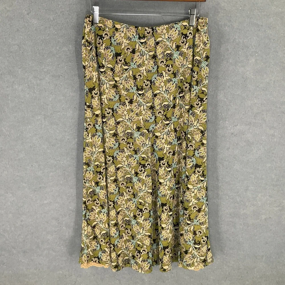 Emma James Floral Mesh Midi Skirt Women's‎ Sz M Lace Hem Gobincore Forest Fairy